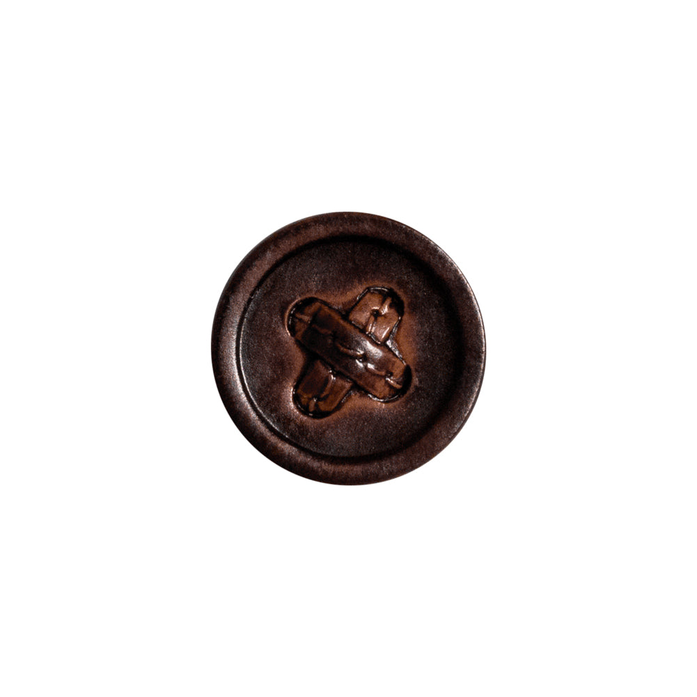 Brown Cross Stitch Plastic Shank Back Button - 24L/15mm Brown Cross Stitch Plastic Shank Back Button - 24L/15mm