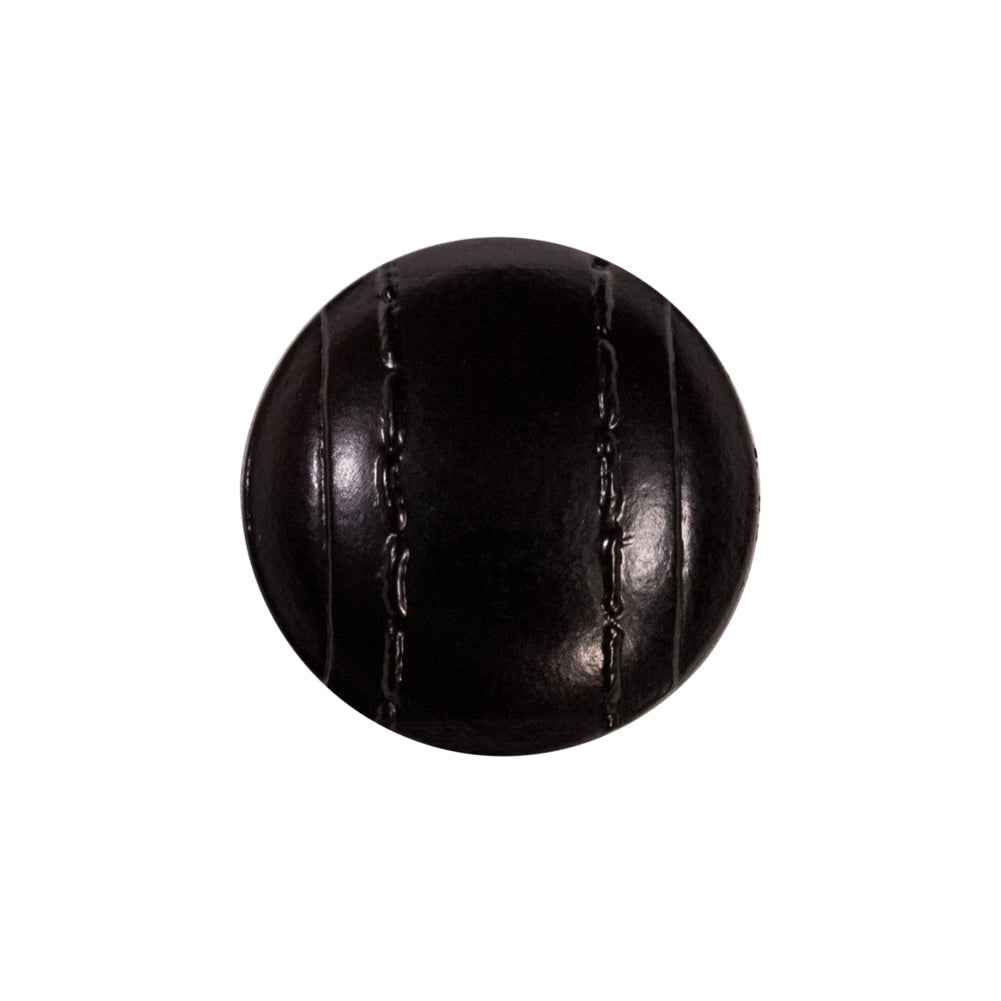 Italian Black Faux Leather Plastic Button - 36L/23mm Italian Black Faux Leather Plastic Button - 36L/23mm