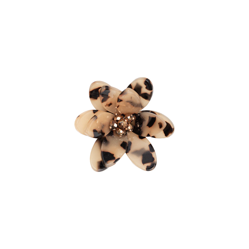 Italian Cornstalk Tortoise Flower Applique with Beaded Core - 2.75" Italian Cornstalk Tortoise Flower Applique with Beaded Core - 2.75"