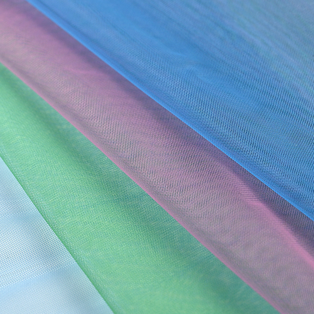 Ombre Shadow Tulle - Turquoise, Absinthe Green and Violet Full Ombre Shadow Tulle - Turquoise, Absinthe Green and Violet Full