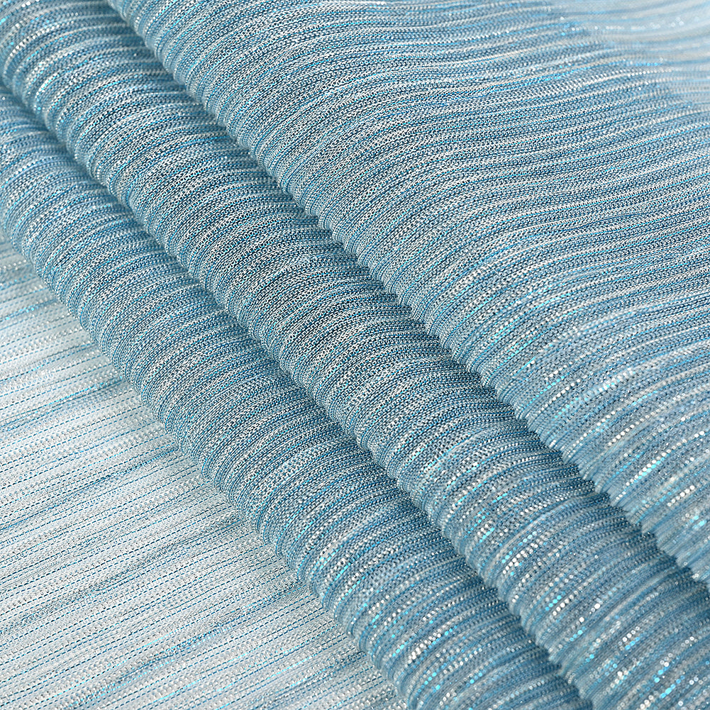 Metallic Stretch Plisse - Baby Blue - Natalia Collection Full Metallic Stretch Plisse - Baby Blue - Natalia Collection Full
