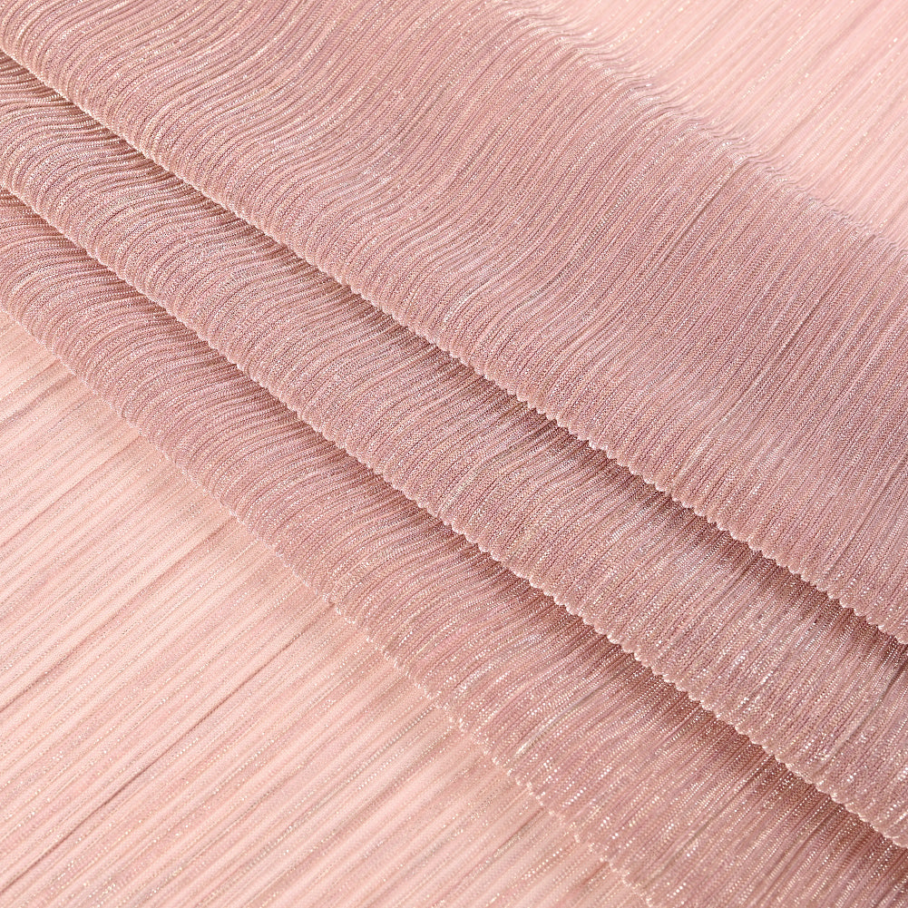 Metallic Stretch Plisse - Dusty Rose - Natalia Collection Full Metallic Stretch Plisse - Dusty Rose - Natalia Collection Full