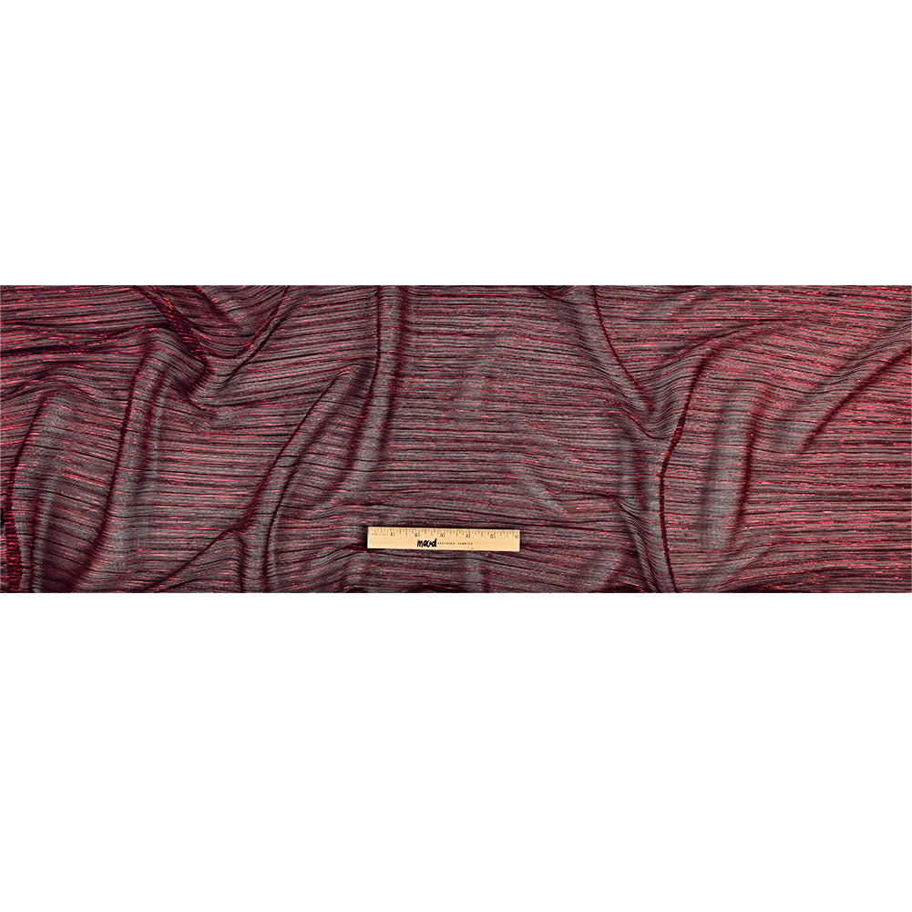 Metallic Stretch Plisse - Corazon and Black - Natalia Collection Drape Metallic Stretch Plisse - Corazon and Black - Natalia Collection Drape