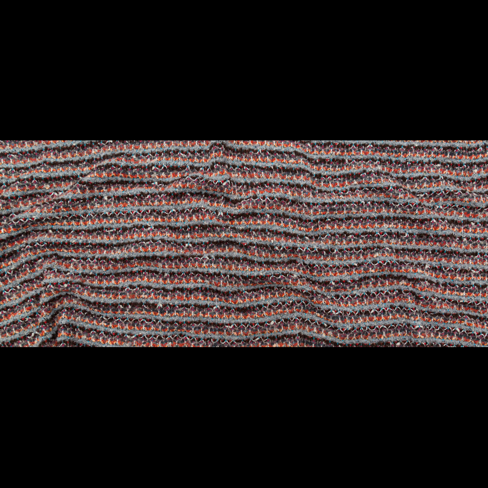 Rustic Orange, Chocolate Lab and Gray Striped Blended Wool Knit Full Rustic Orange, Chocolate Lab and Gray Striped Blended Wool Knit Full