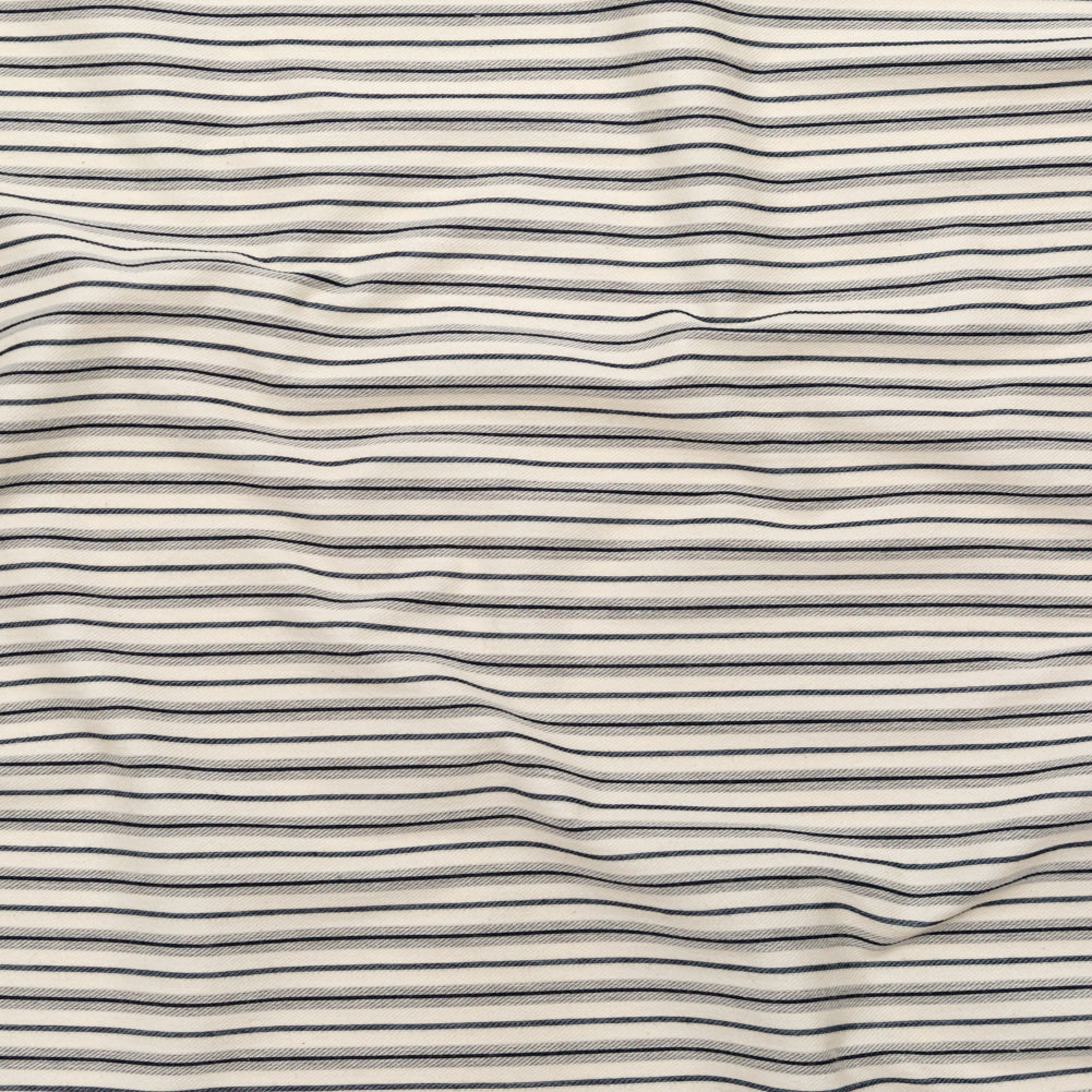 Italian Turtledove and Parisian Night Striped Stretch Twill Knit Italian Turtledove and Parisian Night Striped Stretch Twill Knit