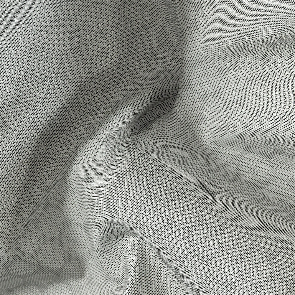 Premium Gray Circular Dandelions Cotton Shirting Detail Premium Gray Circular Dandelions Cotton Shirting Detail