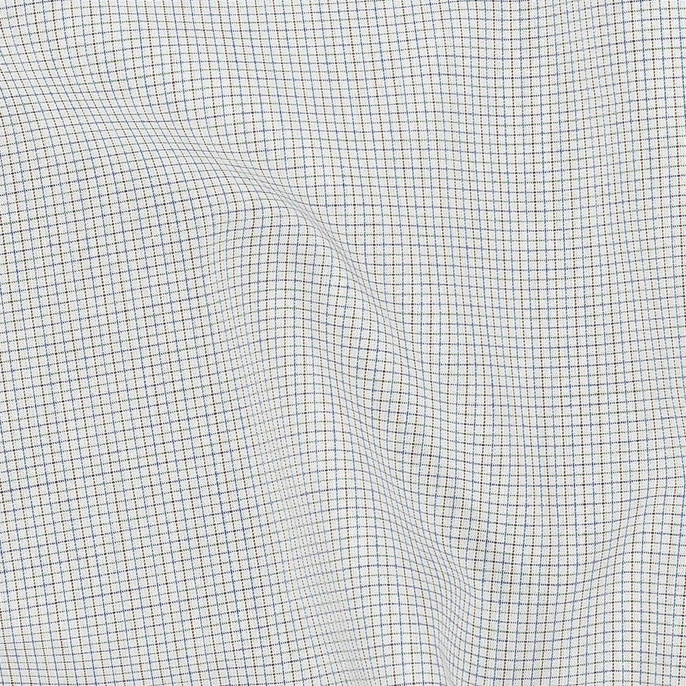 Premium Blue and Brown Graph Check Cotton Shirting Detail Premium Blue and Brown Graph Check Cotton Shirting Detail