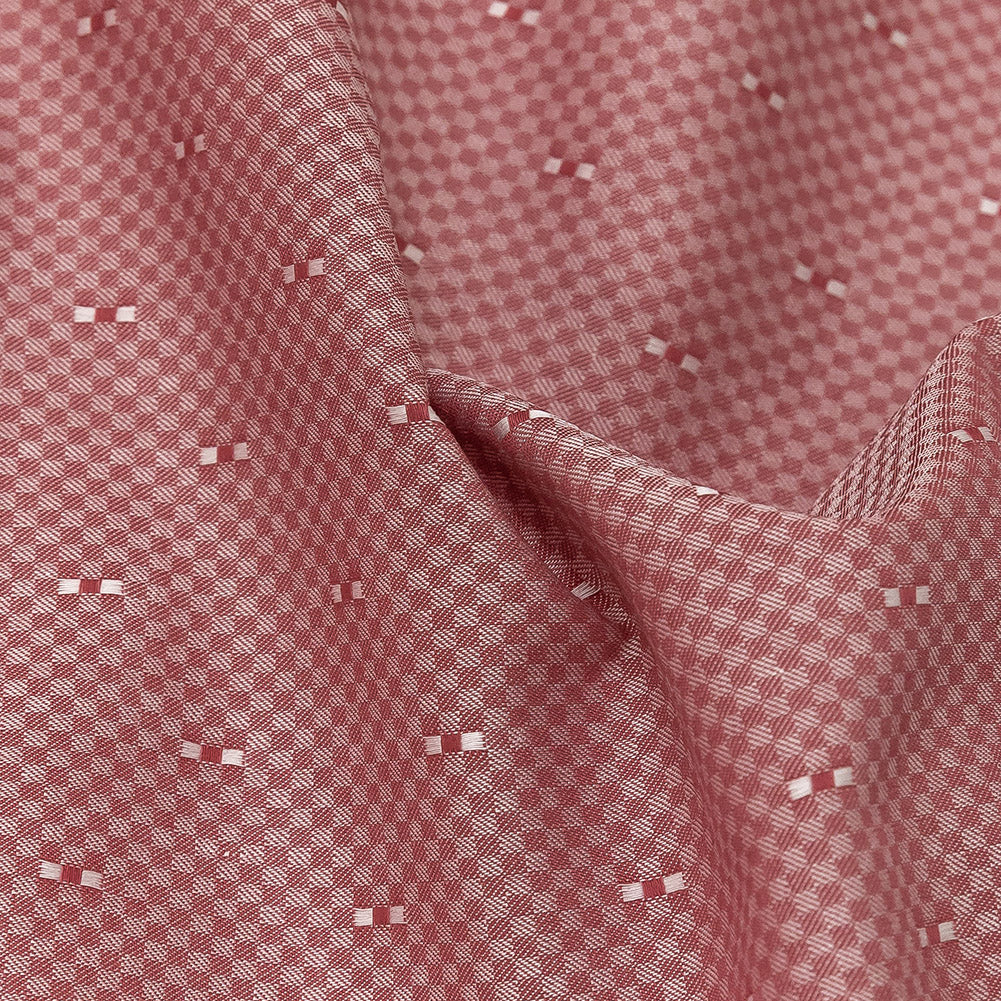 Premium Red Minute Checks Dobby Cotton Shirting Detail Premium Red Minute Checks Dobby Cotton Shirting Detail