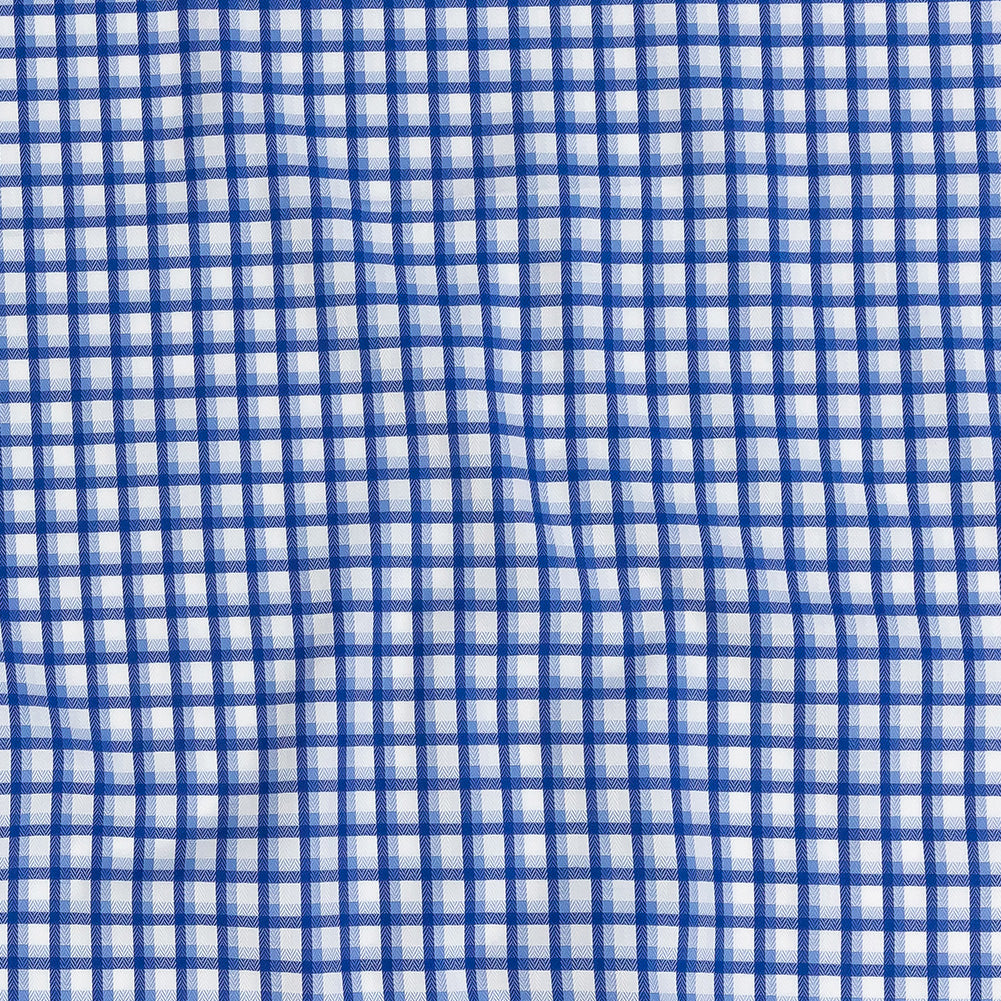 Premium Baja Blue and Hydrangea Shadow Check and Chevron Cotton Dobby Shirting Premium Baja Blue and Hydrangea Shadow Check and Chevron Cotton Dobby Shirting