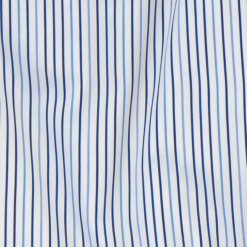 Premium Gradient Blue Pencil Stripes Twill Cotton Shirting Detail Premium Gradient Blue Pencil Stripes Twill Cotton Shirting Detail