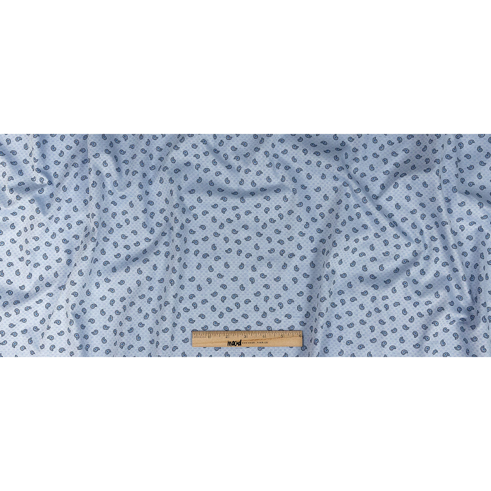 Premium Light Blue Paisley Printed Cotton Shirting Full Premium Light Blue Paisley Printed Cotton Shirting Full