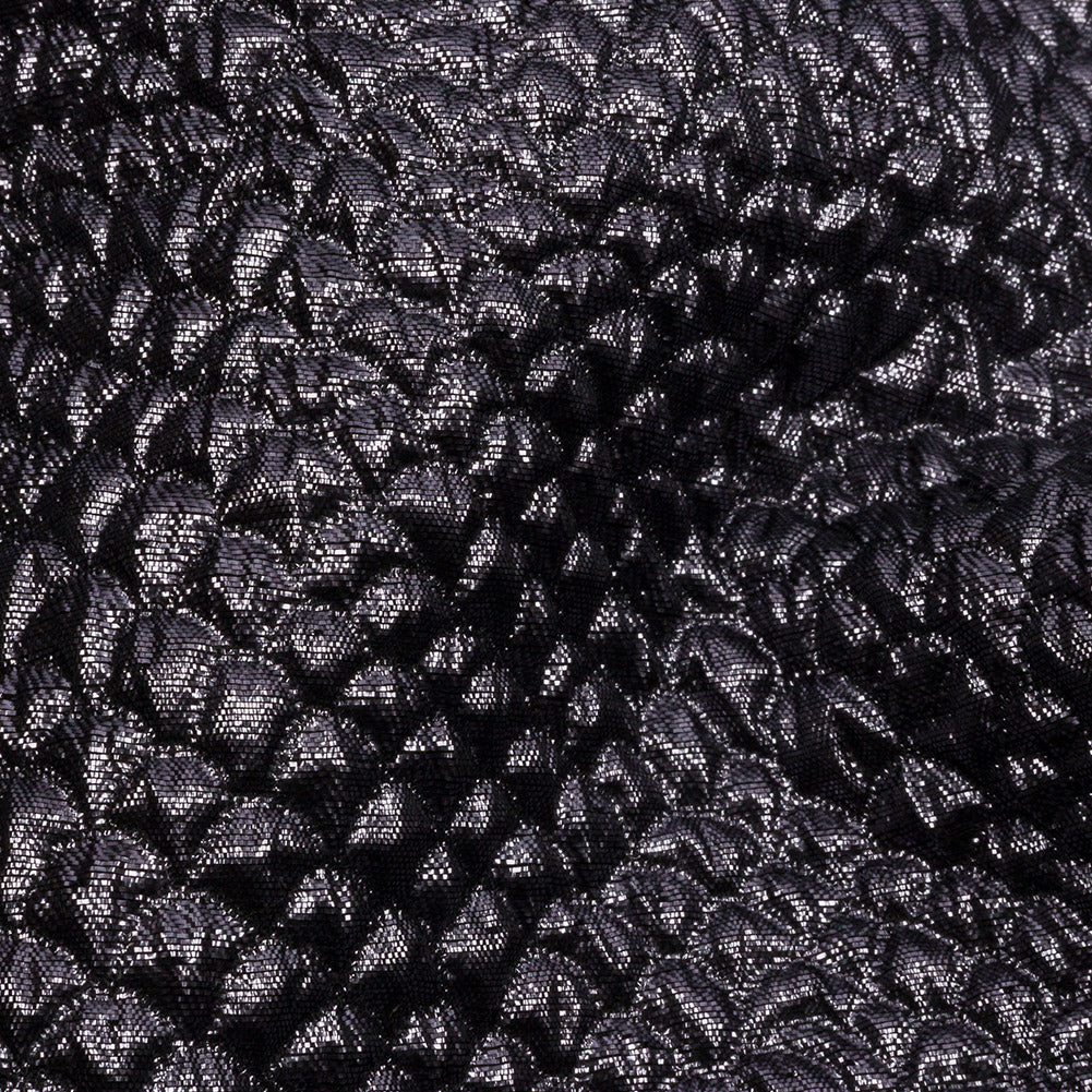 Metallic Gunmetal Dimensional Scallops Brocade Folded Metallic Gunmetal Dimensional Scallops Brocade Folded