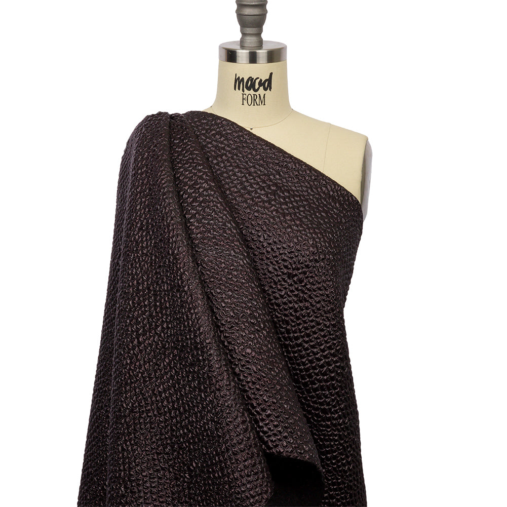 Metallic Dark Chocolate Dimensional Scallops Brocade Detail Metallic Dark Chocolate Dimensional Scallops Brocade Detail