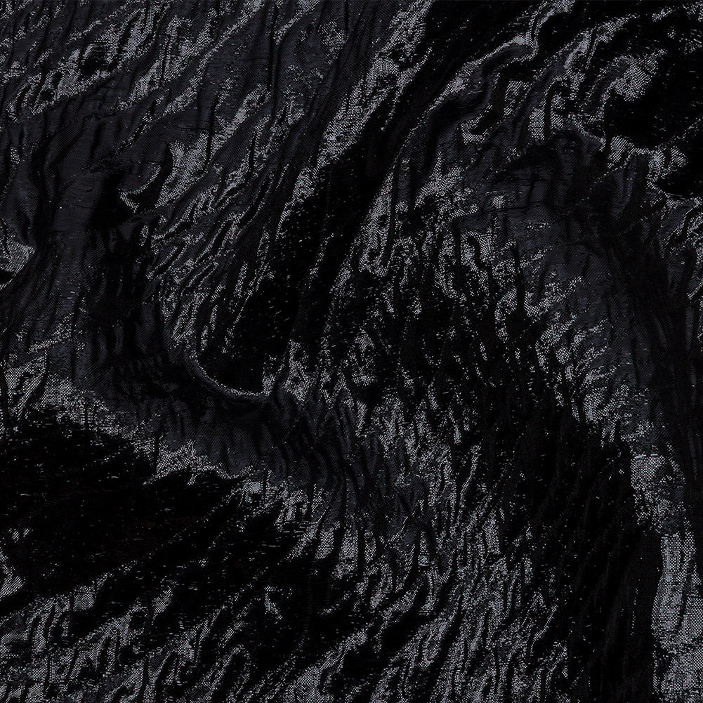 Metallic Black Rippling Luxury Brocade Metallic Black Rippling Luxury Brocade
