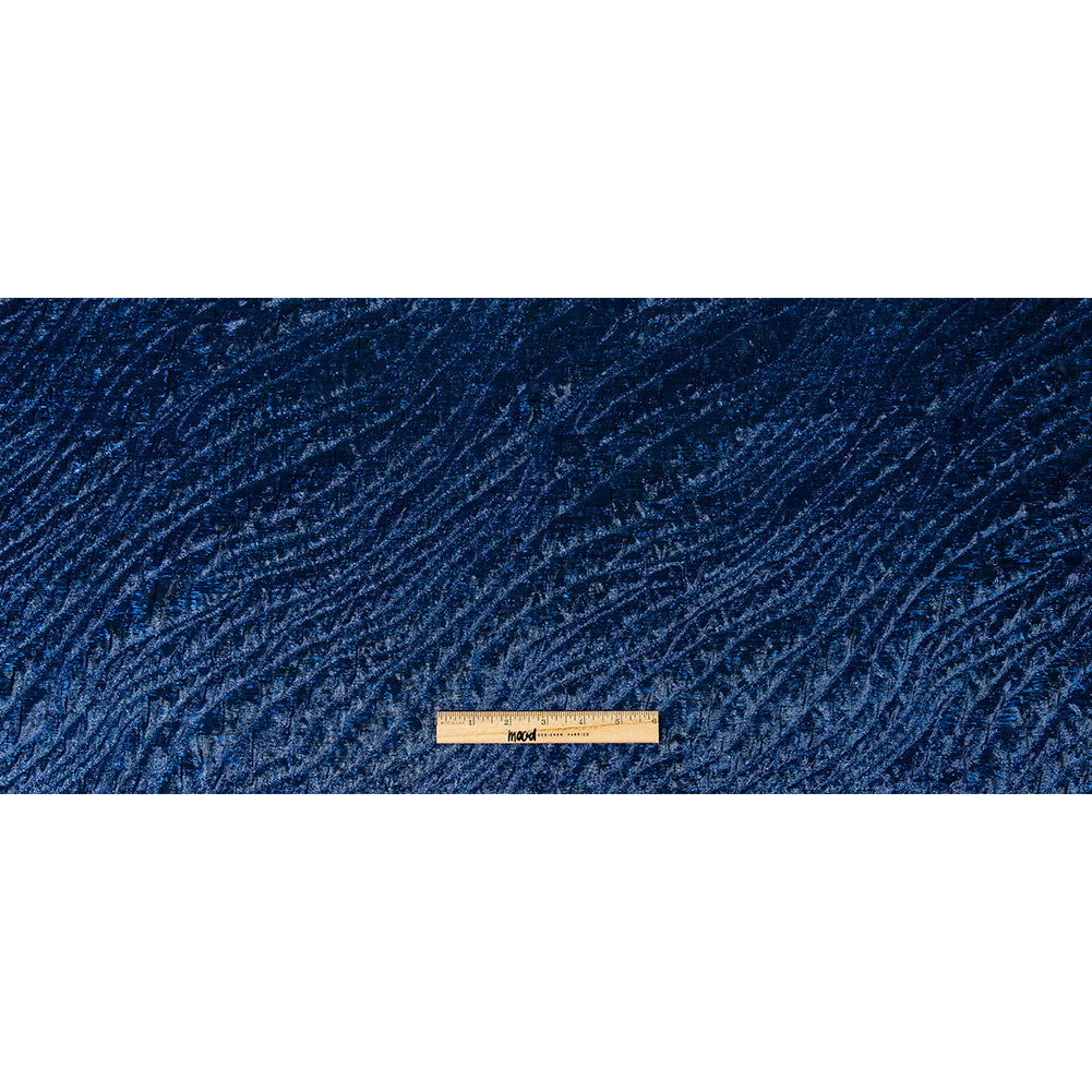 Metallic Royal Blue Rippling Luxury Brocade Folded Metallic Royal Blue Rippling Luxury Brocade Folded