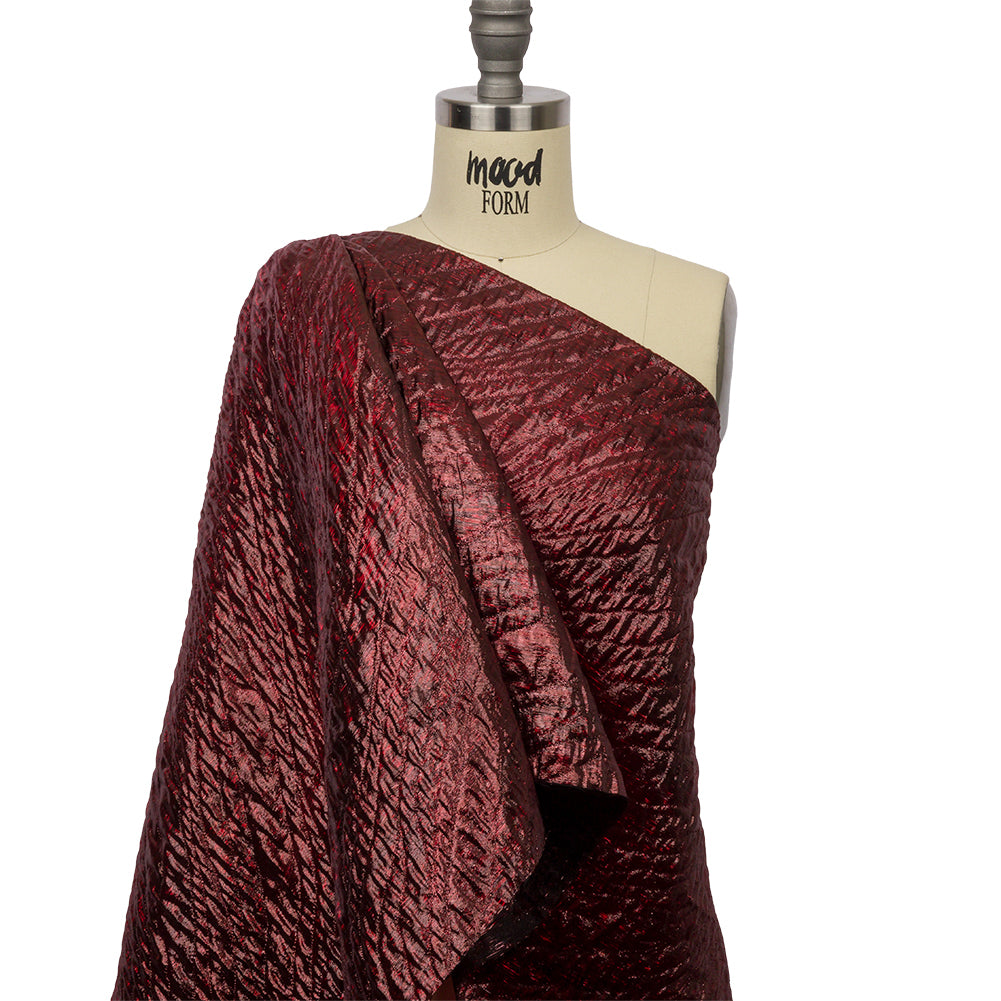 Metallic Wine Rippling Luxury Brocade Detail Metallic Wine Rippling Luxury Brocade Detail