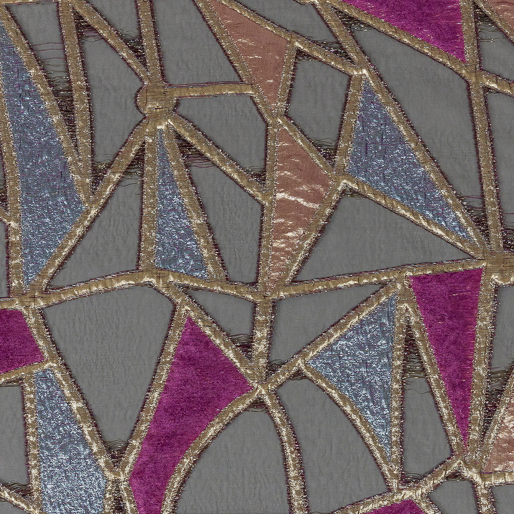 Metallic Glitteratti, Orchid Pink and Lavender Shimmer Geometric Burnout Luxury Brocade Metallic Glitteratti, Orchid Pink and Lavender Shimmer Geometric Burnout Luxury Brocade