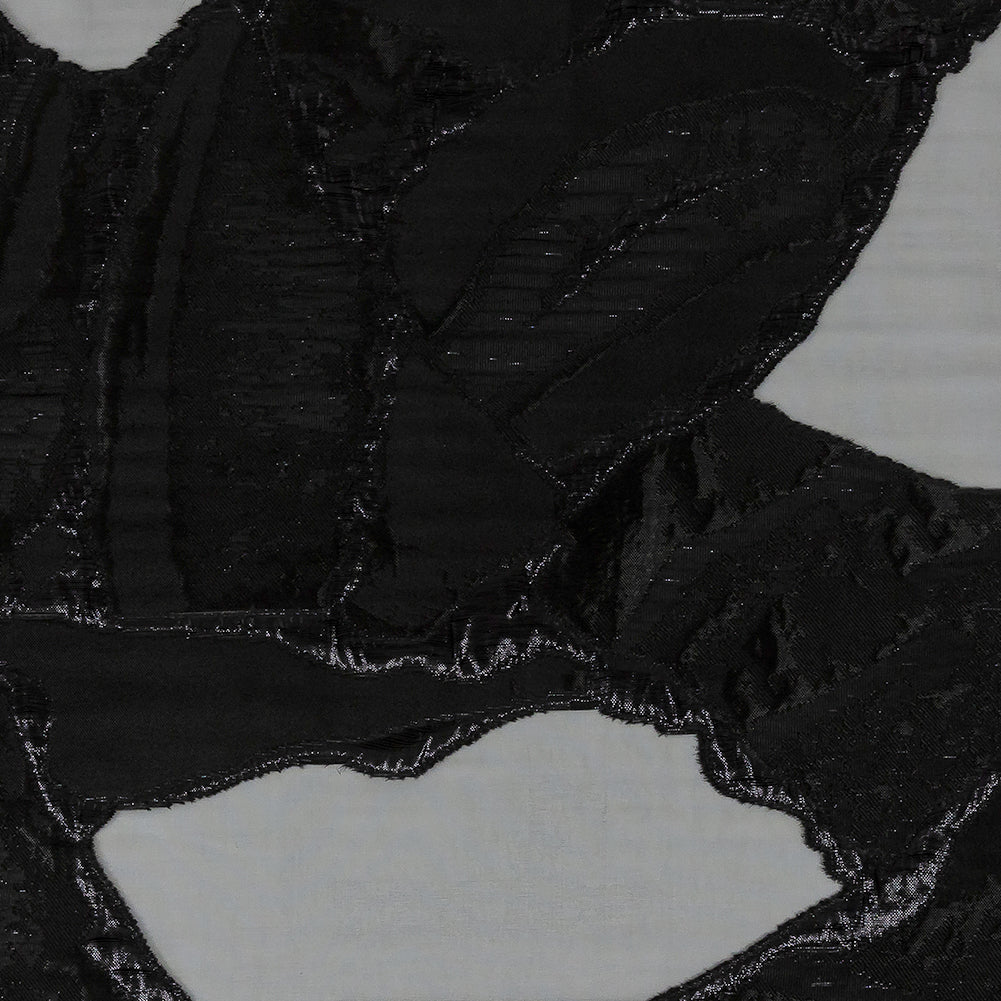 Metallic Black Abstract Burnout Luxury Brocade Metallic Black Abstract Burnout Luxury Brocade