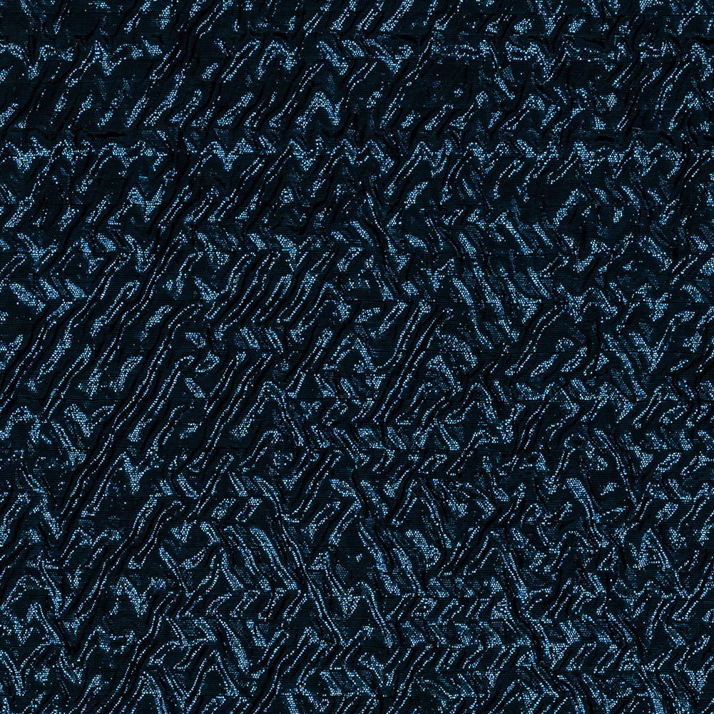 Capella Metallic Navy Wavy Luxury Brocade - Detail Capella Metallic Navy Wavy Luxury Brocade - Detail