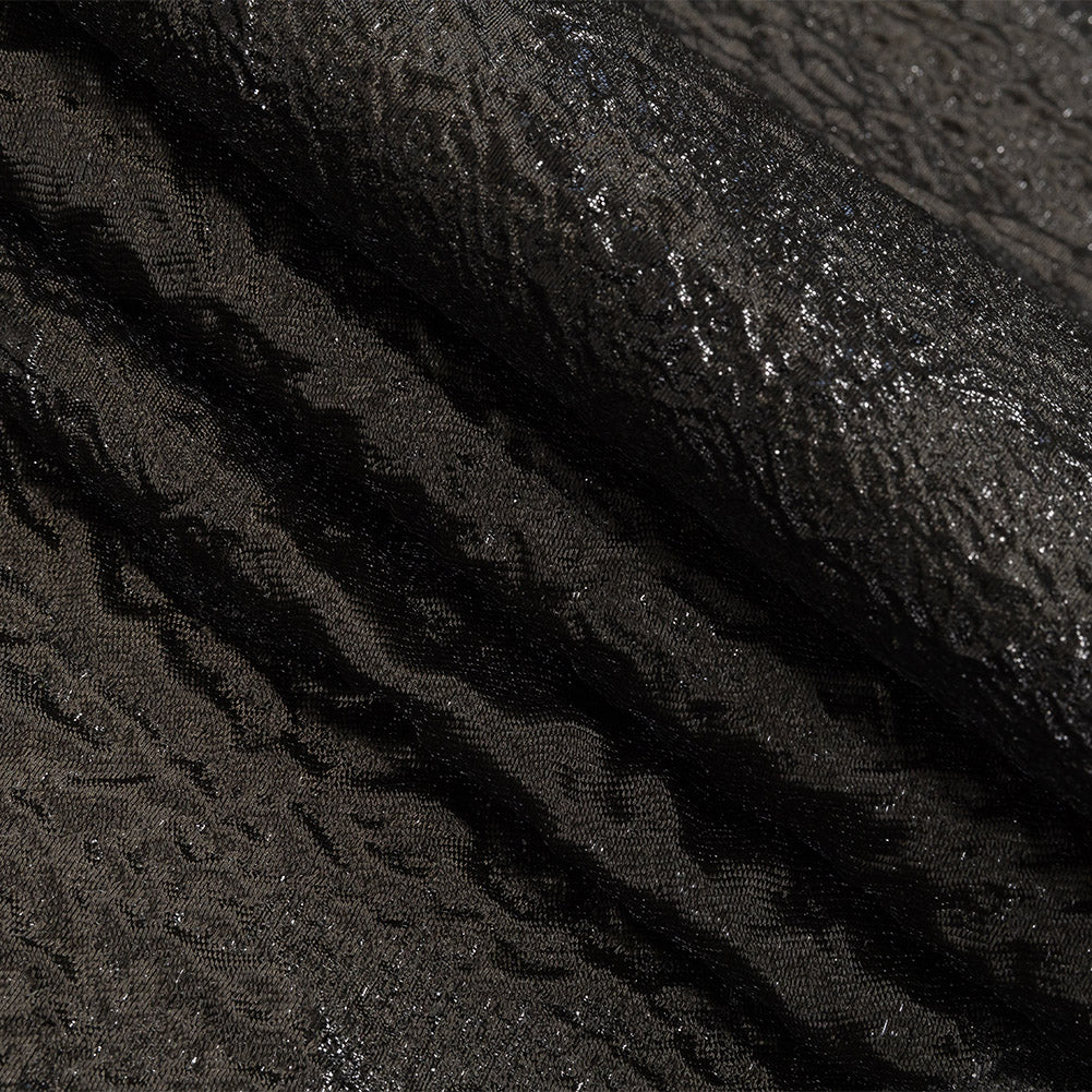 Metallic Black Abstract Luxury Brocade - Folded Metallic Black Abstract Luxury Brocade - Folded