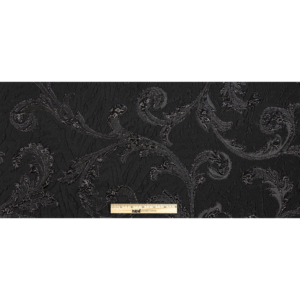 Metallic Black Scrolls Luxury Brocade - Full Metallic Black Scrolls Luxury Brocade - Full