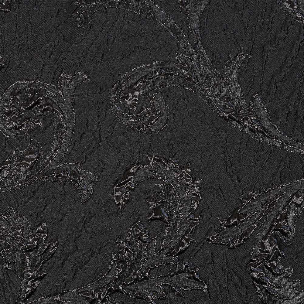 Metallic Black Scrolls Luxury Brocade Metallic Black Scrolls Luxury Brocade