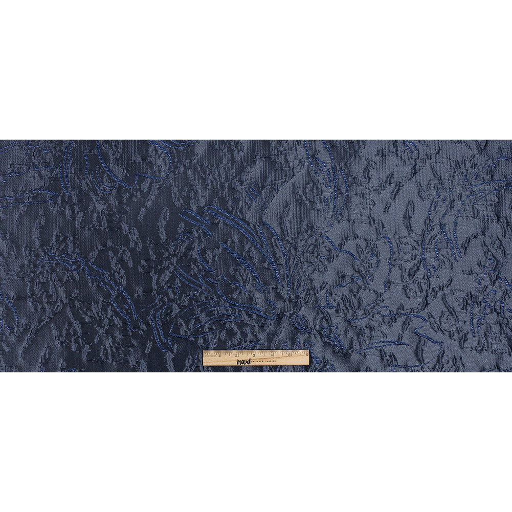 Metallic Royal and Navy Blue Floral Silhouettes Luxury Brocade - Full Metallic Royal and Navy Blue Floral Silhouettes Luxury Brocade - Full