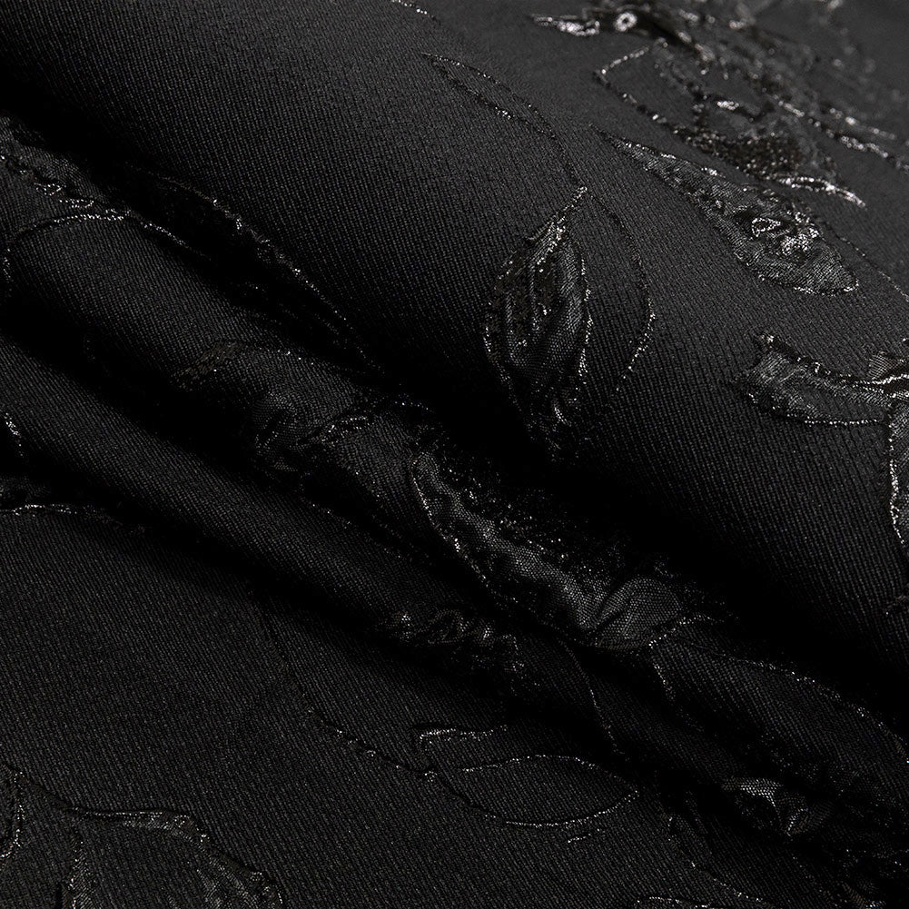 Metallic Black Floral Luxury Brocade - Folded Metallic Black Floral Luxury Brocade - Folded