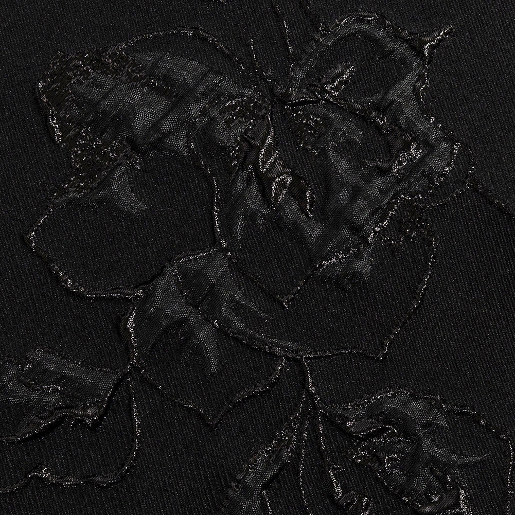 Metallic Black Floral Luxury Brocade - Detail Metallic Black Floral Luxury Brocade - Detail