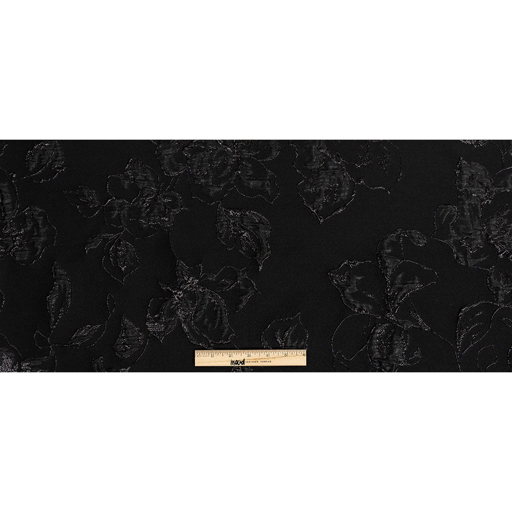 Metallic Black Floral Luxury Brocade - Full Metallic Black Floral Luxury Brocade - Full