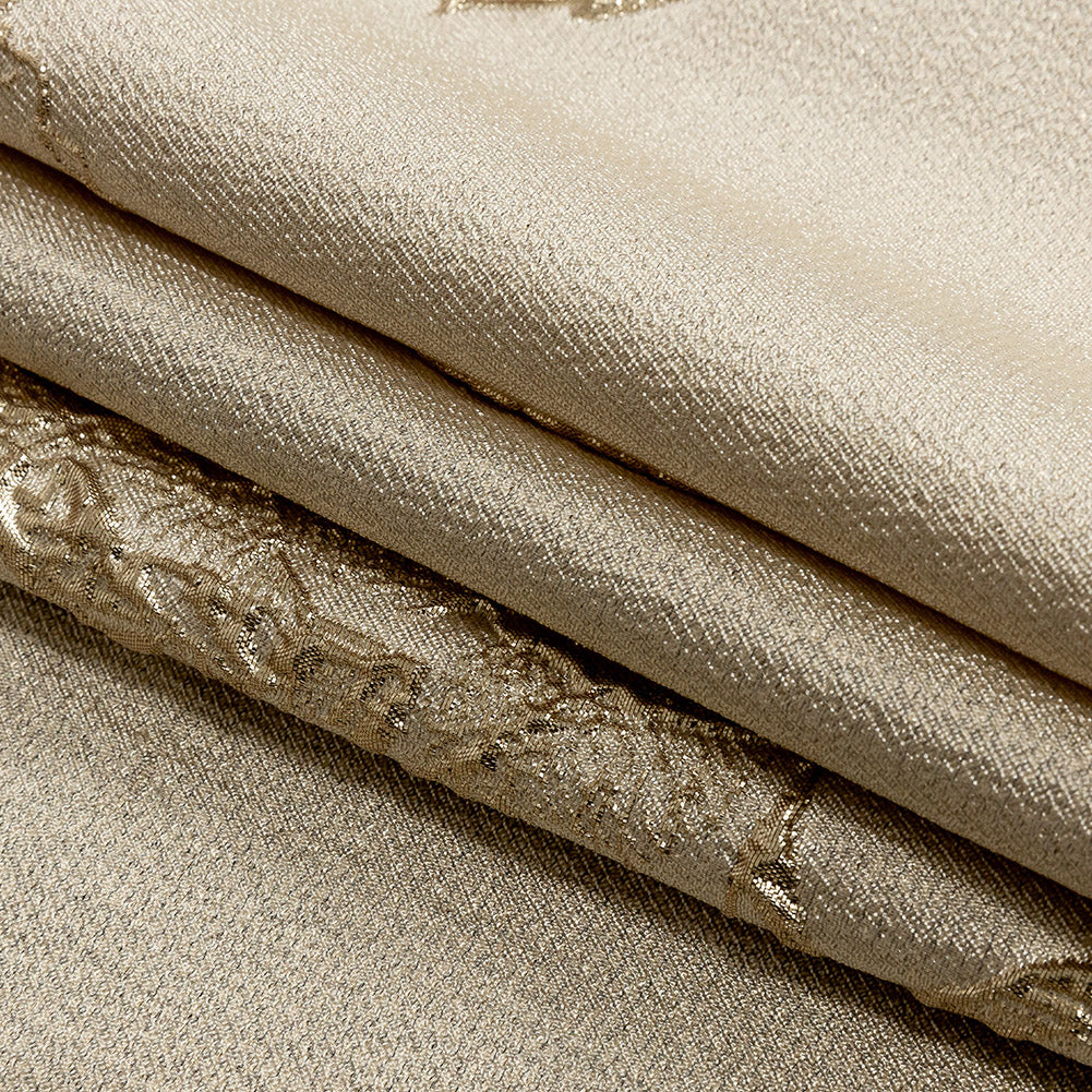 Metallic Gold Floral Luxury Brocade - Folded Metallic Gold Floral Luxury Brocade - Folded