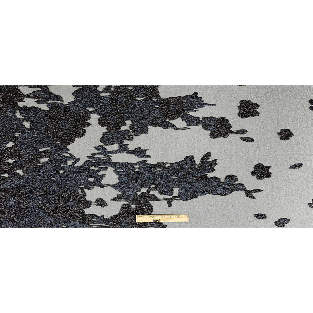 Metallic Black Abstract Luxury Burnout Brocade - Full Metallic Black Abstract Luxury Burnout Brocade - Full