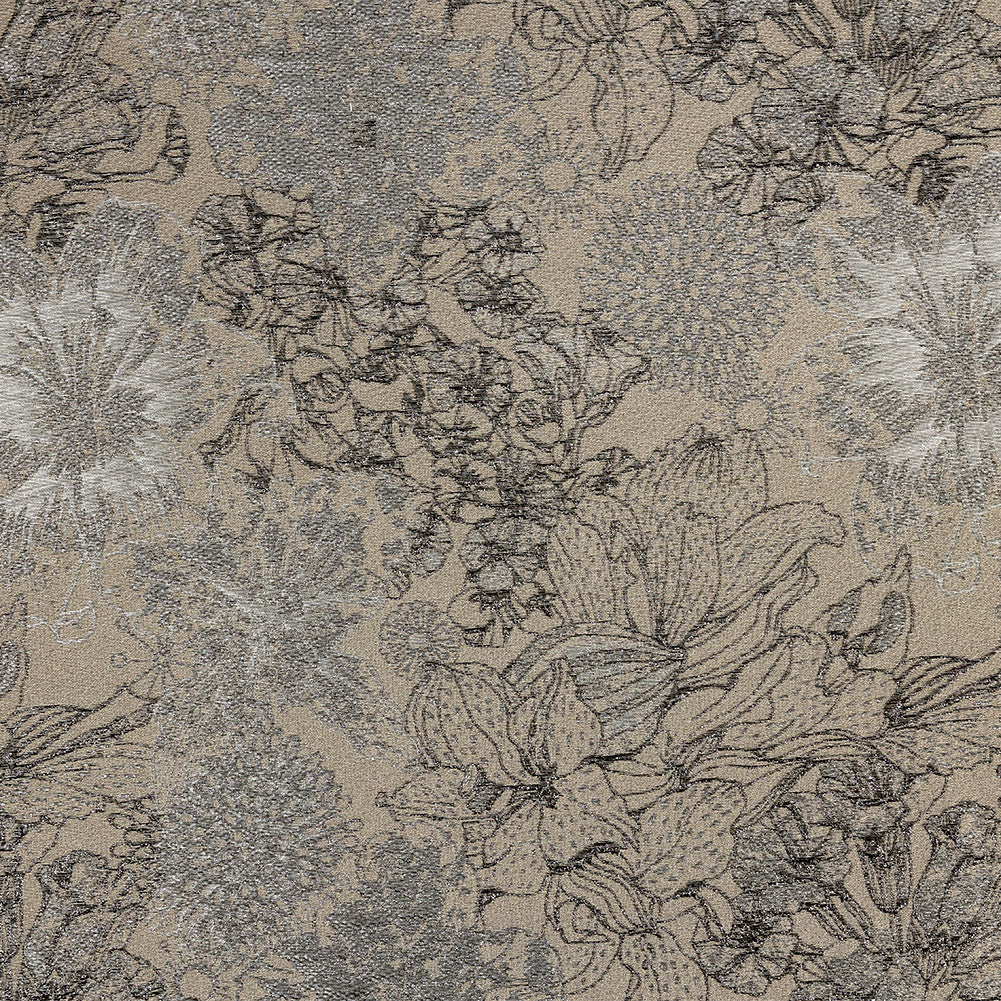 Metallic Gunmetal and Taupe Floral Luxury Brocade Metallic Gunmetal and Taupe Floral Luxury Brocade