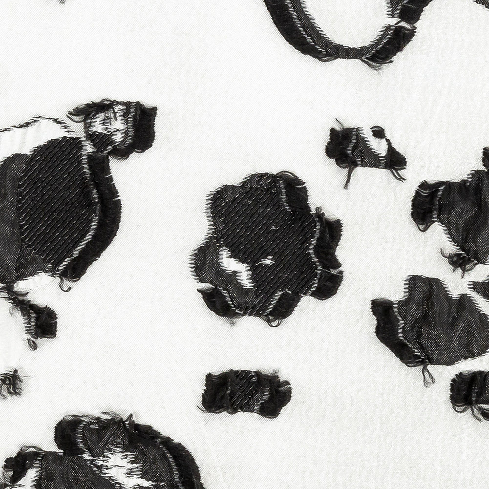 White and Black Floral Luxury Brocade - Detail White and Black Floral Luxury Brocade - Detail