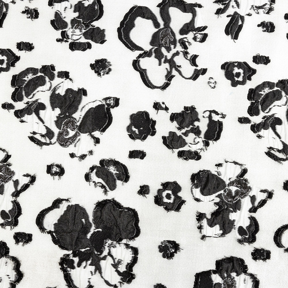 White and Black Floral Luxury Brocade White and Black Floral Luxury Brocade