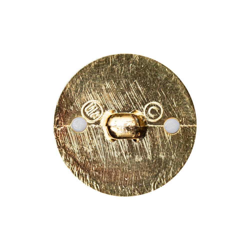 Italian White and Gold 2-Piece Plastic Button - 38L/24mm Detail Italian White and Gold 2-Piece Plastic Button - 38L/24mm Detail