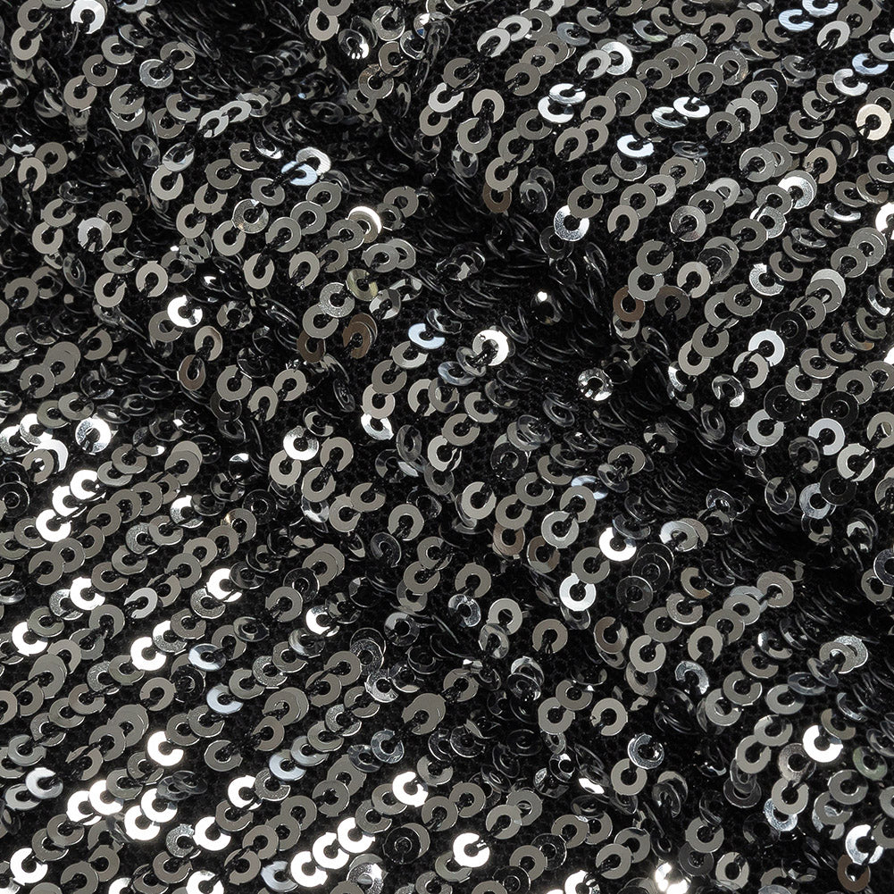Flavio Black and Silver Stretch Sequins - Folded Flavio Black and Silver Stretch Sequins - Folded