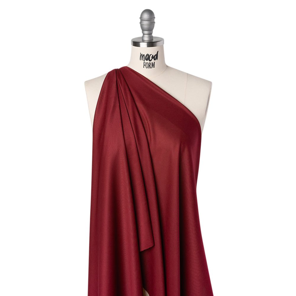 Polyester Pongee Knit Lining - Burgundy - Luca Collection Drape Polyester Pongee Knit Lining - Burgundy - Luca Collection Drape
