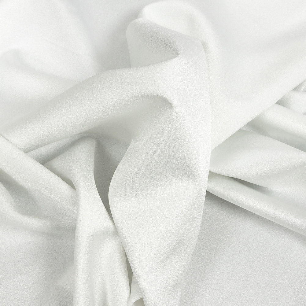 Lux Polyester Crepe Back Satin - White - Isla Collection Lux Polyester Crepe Back Satin - White - Isla Collection