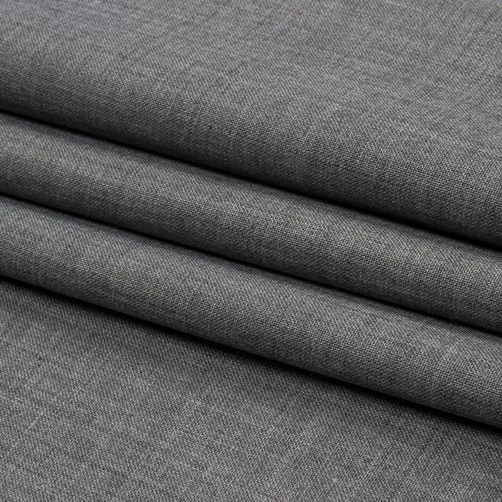 Heathered Gray Tropical Wool Blend Suiting Folded Heathered Gray Tropical Wool Blend Suiting Folded