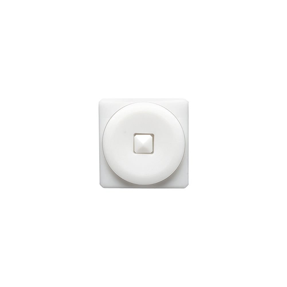 White Circle in a Square 2-Piece Dimensional Shank Back Button - 18L/11.5mm White Circle in a Square 2-Piece Dimensional Shank Back Button - 18L/11.5mm