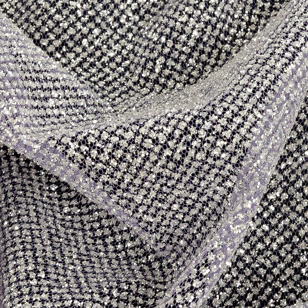 Tulle with Metallic Platinum Glitter - Hocus Pocus - Platina Collection - Detail Tulle with Metallic Platinum Glitter - Hocus Pocus - Platina Collection - Detail