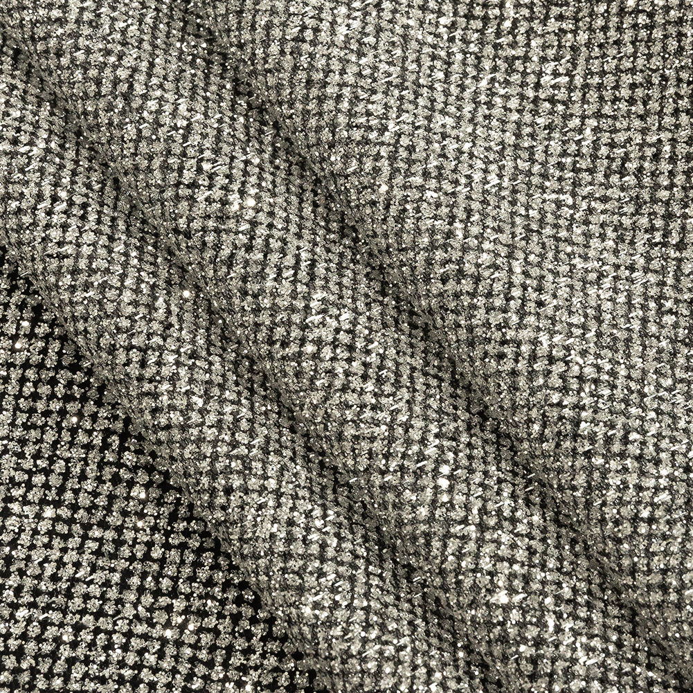 Tulle with Metallic Platinum Glitter - Black - Platina Collection - Folded Tulle with Metallic Platinum Glitter - Black - Platina Collection - Folded