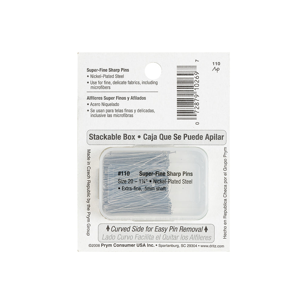 Dritz Super Fine Nickel Plated Steel Pins 250 Ct - 1-1/4" Folded Dritz Super Fine Nickel Plated Steel Pins 250 Ct - 1-1/4" Folded
