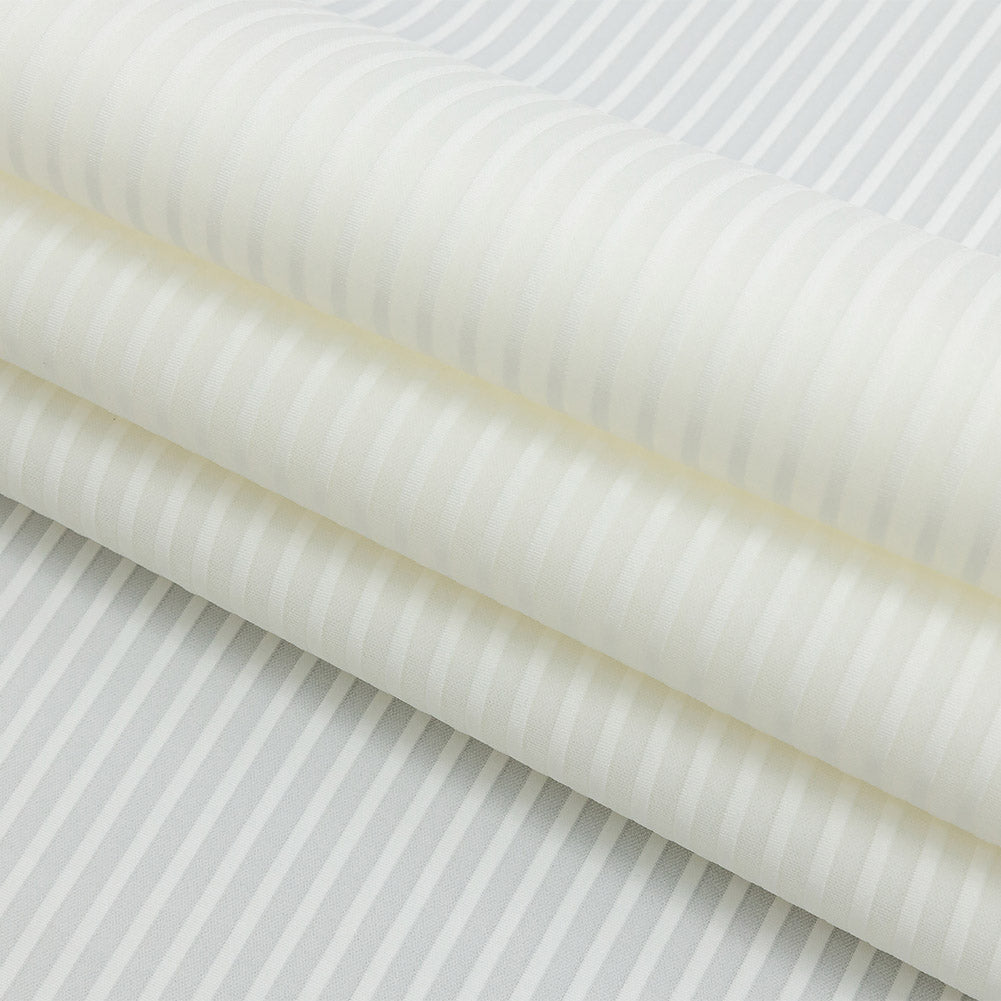 Star White and Cannoli Cream Tonal Stripes Stretch Neoprene Folded Star White and Cannoli Cream Tonal Stripes Stretch Neoprene Folded