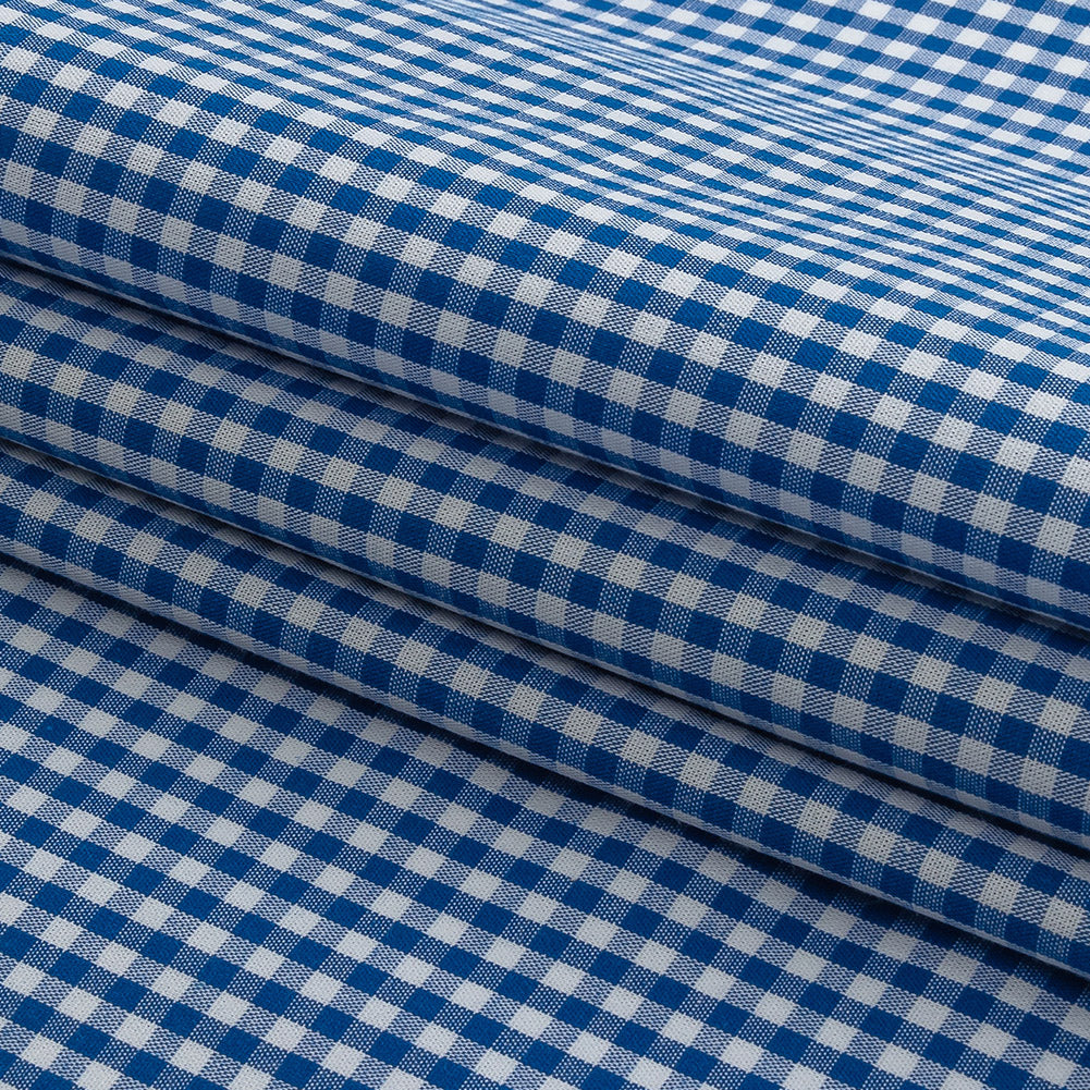 Organic Cotton Gingham 0.125" - Cobalt - Campinas Collection - Folded Organic Cotton Gingham 0.125" - Cobalt - Campinas Collection - Folded