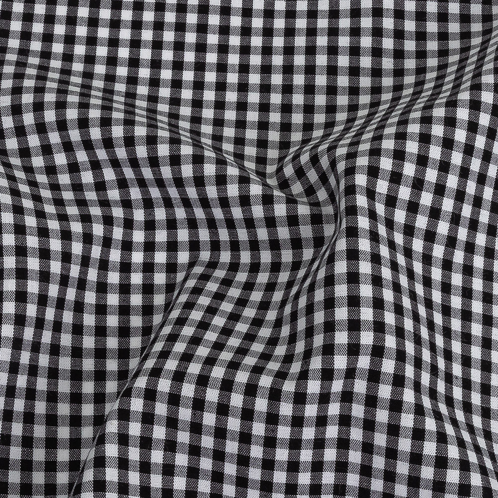 Organic Cotton Gingham 0.125" - Black - Campinas Collection - Detail Organic Cotton Gingham 0.125" - Black - Campinas Collection - Detail
