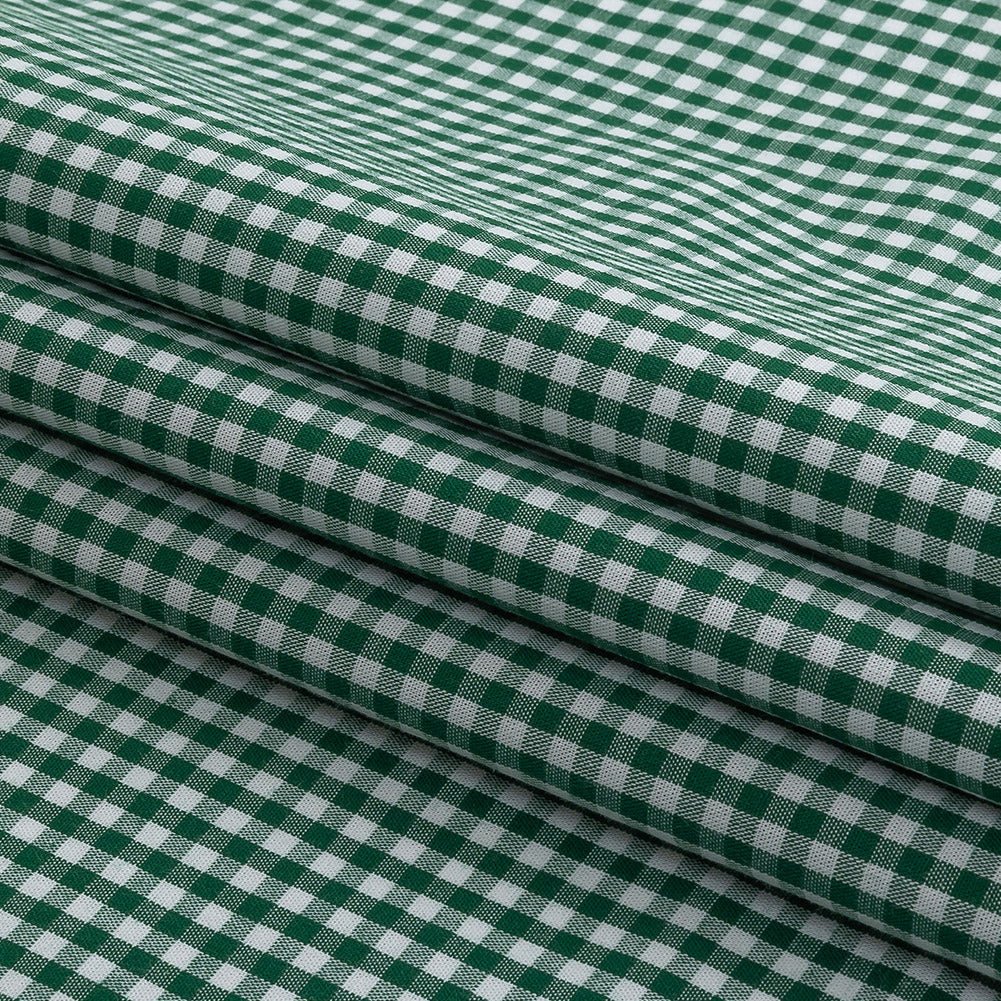 Organic Cotton Gingham 0.125" - Emerald - Campinas Collection - Folded Organic Cotton Gingham 0.125" - Emerald - Campinas Collection - Folded