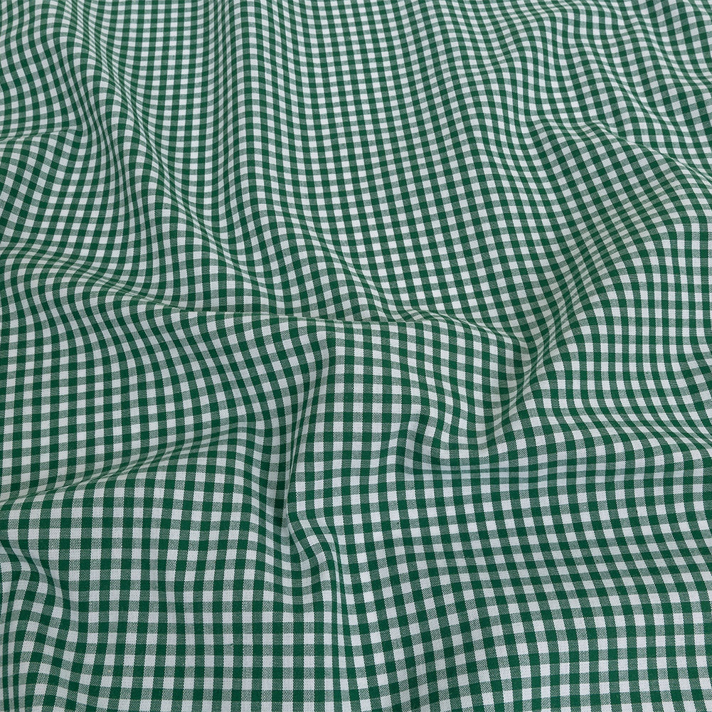 Organic Cotton Gingham 0.125" - Emerald - Campinas Collection Organic Cotton Gingham 0.125" - Emerald - Campinas Collection
