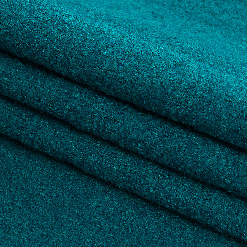 Boiled Wool Coating Fabric - Ocean Depths Blue - Ketil Collection - Folded Boiled Wool Coating Fabric - Ocean Depths Blue - Ketil Collection - Folded
